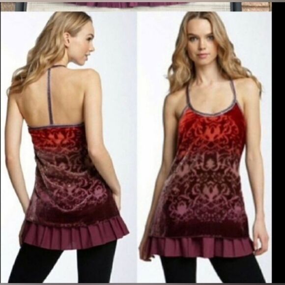 Free People Forbidden Ivy Burnout Velvet Tunic size 4 - Picture 1 of 7